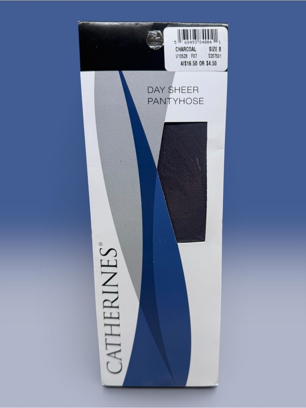 Catherines Day Sheer Pantyhose Charcoal Gray Plus Size B Sandalfoot 100% Nylon